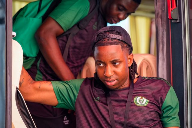Tawanda Chirewa of Zimbabwe arrives at the stadium prior to kick off during the Nigeria vs Zimbabwe Unity Cup 2026 semi-final match at The Valley in Charlton, London, England on Tuesday, May 26, 2026.