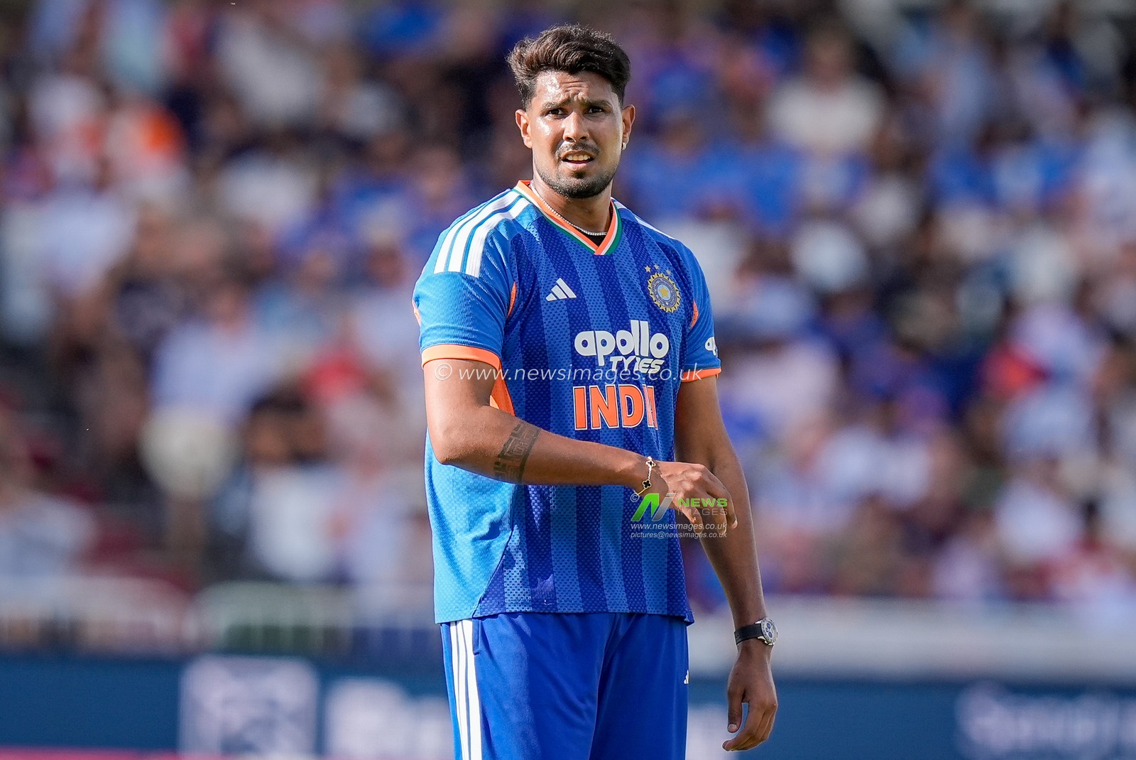 Harshit Rana of India during the Third Vitality T20 International match England vs India at Trent Bridge, Nottingham, United Kingdom on 07 July 2026

(Photo by Maynard Manyowa/News Images)