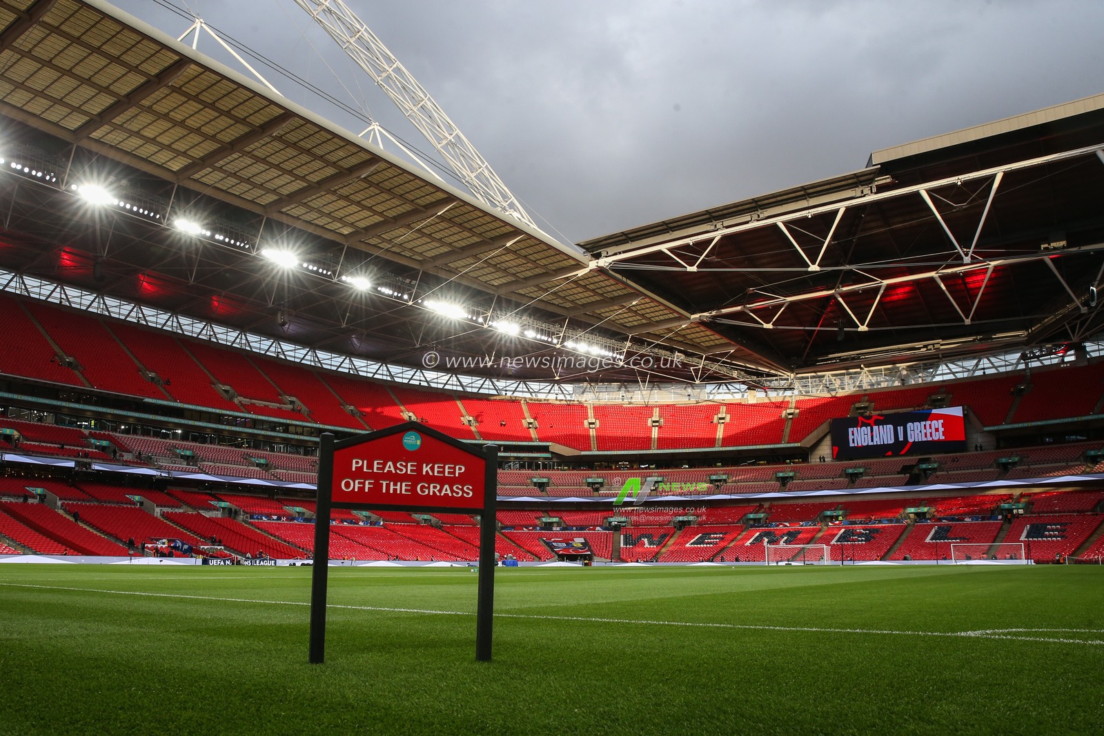 A general view inside of Wembley Stadium, home of England ahead of the UEFA Nations League - League B - Group B2 - match England vs Greece at Wembley Stadium, London, United Kingdom, 10th October 2024

(Photo by Gareth Evans/News Images)