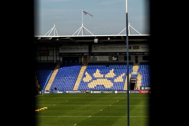 A general view of Halliwell Jones Stadium ahead of the Betfred Super League round 23 match Warrington Wolves vs York Knights at The Halliwell Jones Stadium, Warrington, United Kingdom on 13 August 2026

(Photo by Alfie Cosgrove/News Images)
