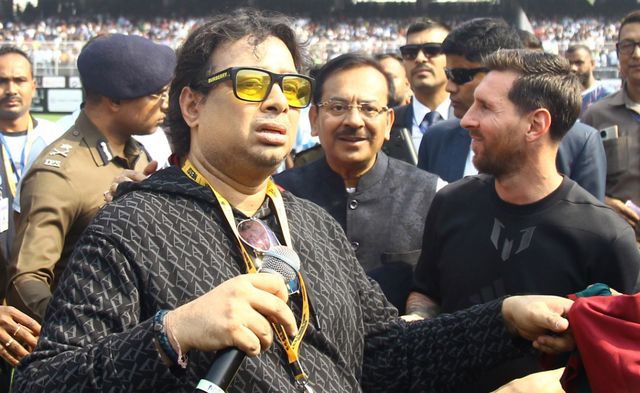 Argentine soccer star Lionel Messi on a whirlwind tour of India
