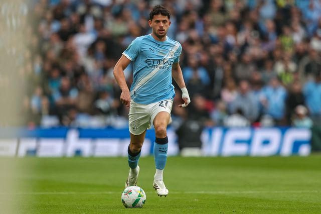 Matheus Nunes of Manchester City runs with the ball during the Carabao Cup Final match Arsenal vs Manchester City at Emirates, London, United Kingdom on 22 March 2026

(Photo by Alfie Cosgrove/News Images)