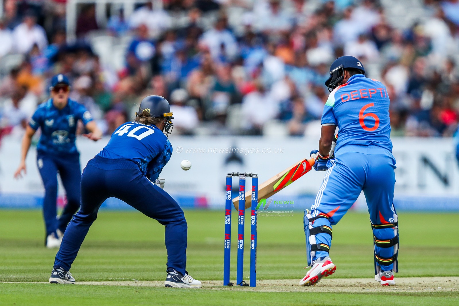 Deepti Sharma of India bats during the 2nd Metro Bank One Day International England Women v India Women at Lords, London, United Kingdom, 19th July 2025

(Photo by Izzy Poles/News Images)