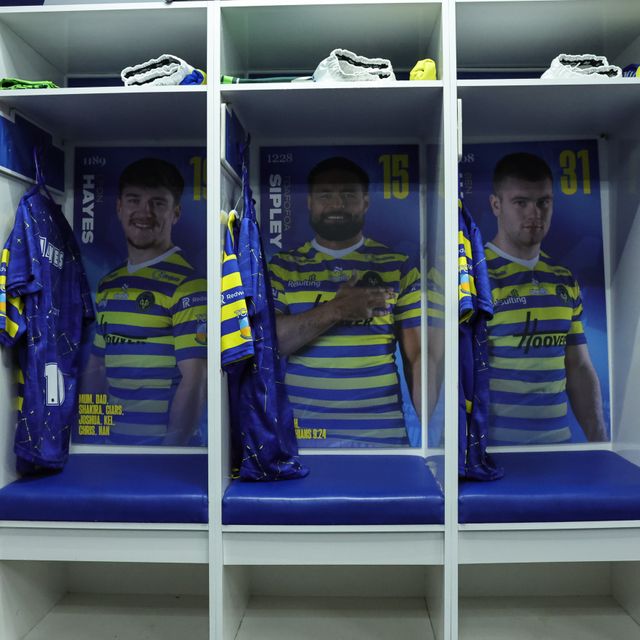 Warrington team lockers in the dressing room during the Betfred Challenge Cup round 4 match Goole Vikings vs Warrington Wolves at The Halliwell Jones Stadium, Warrington, United Kingdom on 14 March 2026

(Photo by Mark Cosgrove/News Images)