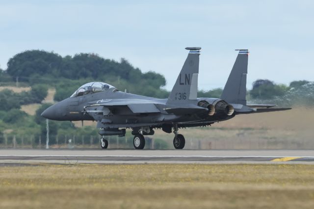 United States Air Force McDonnell Douglas, F-15 Eagle take off and land at RAF Lakenheath, Lakenheath, United Kingdom, 26th June 2025

(Photo by Mark Cosgrove/News Images)