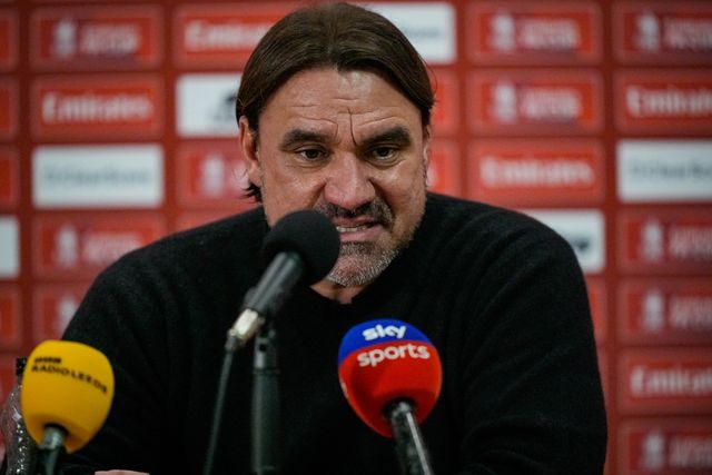 Leeds United manager Daniel Farke in the manager post match press conference during the Emirates FA Cup Third Round match Derby County vs Leeds United at Pride Park Stadium, Derby, United Kingdom, 11th January 2026

(Photo by Maynard Manyowa/News Images)