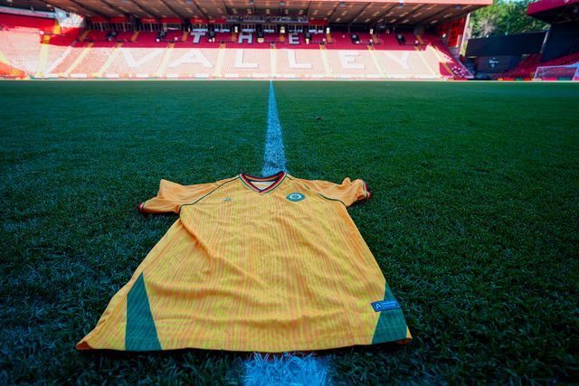 A general view of  Zimbabwe jersey on the pitch and stands during the Nigeria vs Zimbabwe Unity Cup 2026 semi-final match at The Valley in Charlton, London, England on Tuesday, May 26, 2026.