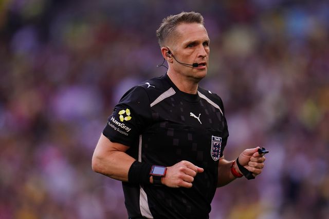 Referee Craig Pawson during the Emirates FA Cup Semi-Final match Manchester City vs Southampton at Wembley Stadium, London, United Kingdom on 25 April 2026

(Photo by Harvey Murphy/News Images)