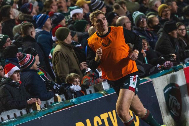 Jack van Poortvliet of Leicester Tigers during the Gallagher Premiership match Leicester Tigers vs Gloucester Rugby at Mattioli Woods Welford Road Stadium, Leicester, United Kingdom, 19th December 2025

(Photo by Craig Evans/News Images)

*** GER AUT SUI OUT ***