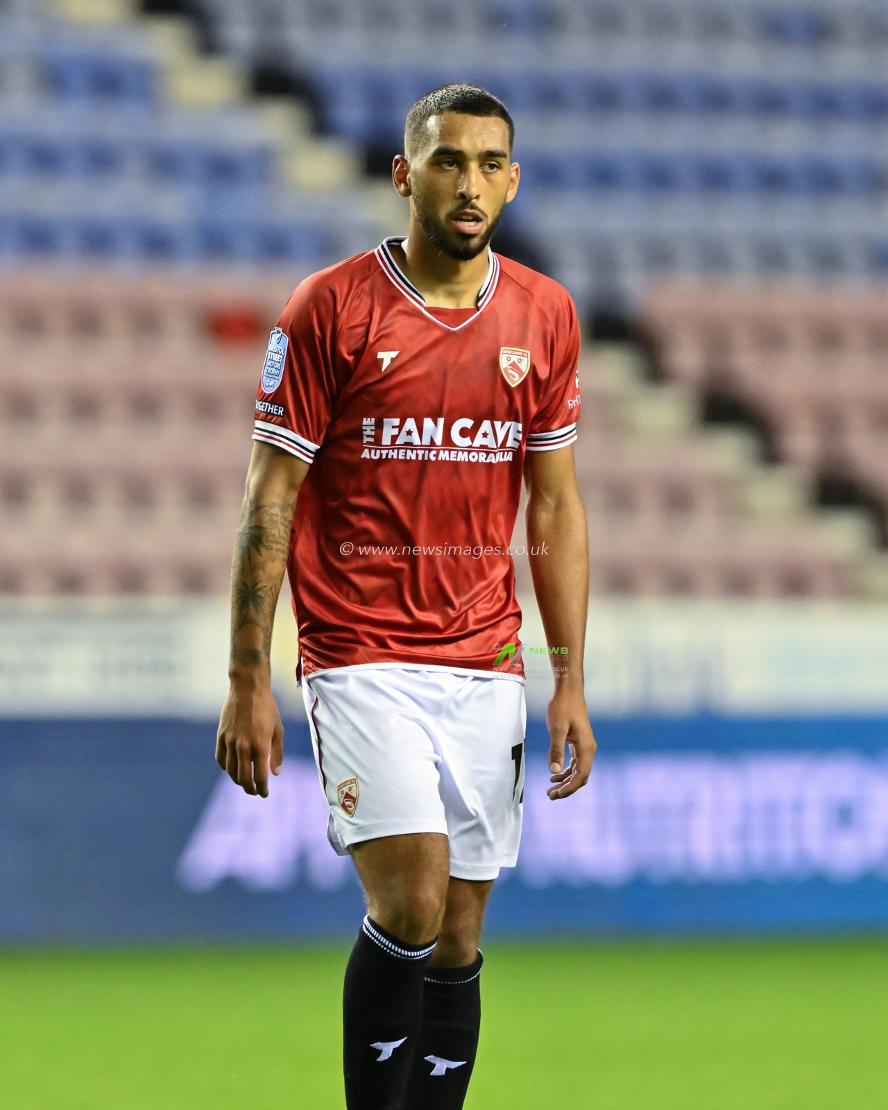 Kayden Harrack of Morecambe during the Bristol Street Motors Trophy match Wigan Athletic vs Morecambe at DW Stadium, Wigan, United Kingdom, 3rd September 2024

(Photo by Cody Froggatt/News Images)