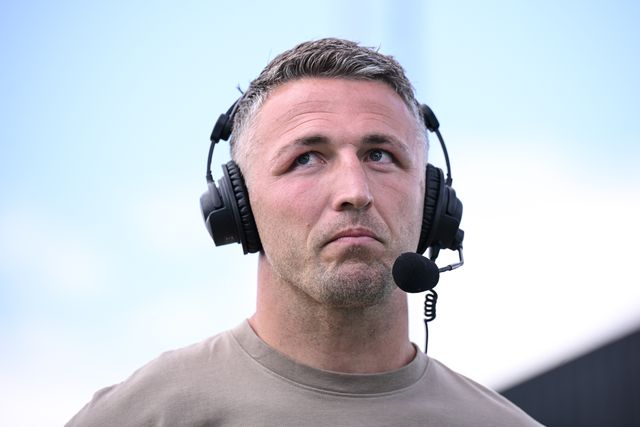 Sam Burgess, Head Coach of Warrington Wolves looks on during a post match interview following the Betfred Super League round 21 match Castleford Tigers vs Warrington Wolves at OneBore Stadium, Castleford, Untied Kingdom on 01 August 2026

(Photo by Ben Roberts/News Images)
