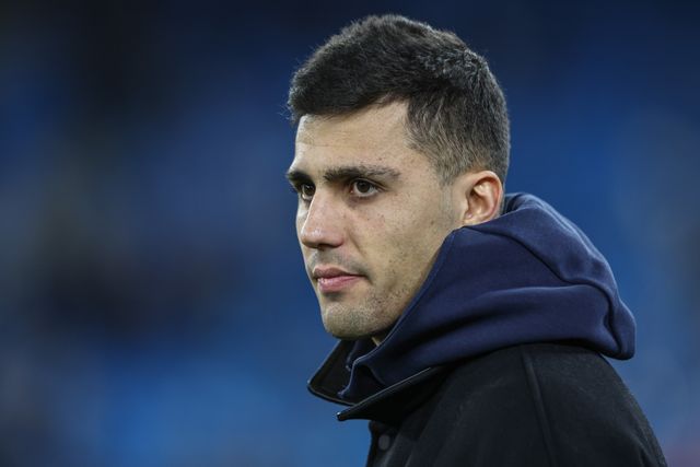 Rodri of Manchester City in attendance during the UEFA Champions League Matchday 8 of 8 Manchester City vs Club Brugge at Etihad Stadium, Manchester, United Kingdom, 29th January 2025

(Photo by Mark Cosgrove/News Images)