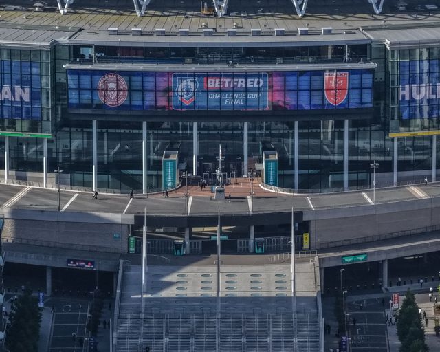 An Aerial view of Wembley Stadium during the Betfred Challenge Cup Final match Wigan Warriors vs Hull KR at Wembley Stadium, London, United Kingdom on 30 May 2026

(Photo by Mark Cosgrove/News Images)
