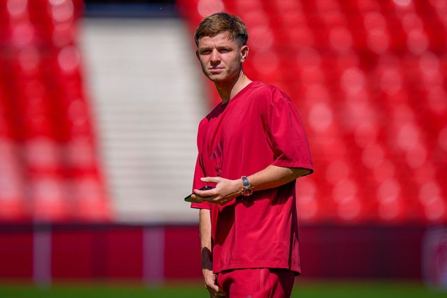 James McAtee of Nottingham Forest inspects the pitch prior to kick off during the Premier League match Nottingham Forest vs Bournemouth at City Ground, Nottingham, United Kingdom on 24 May 2026

(Photo by Maynard Manyowa/News Images)