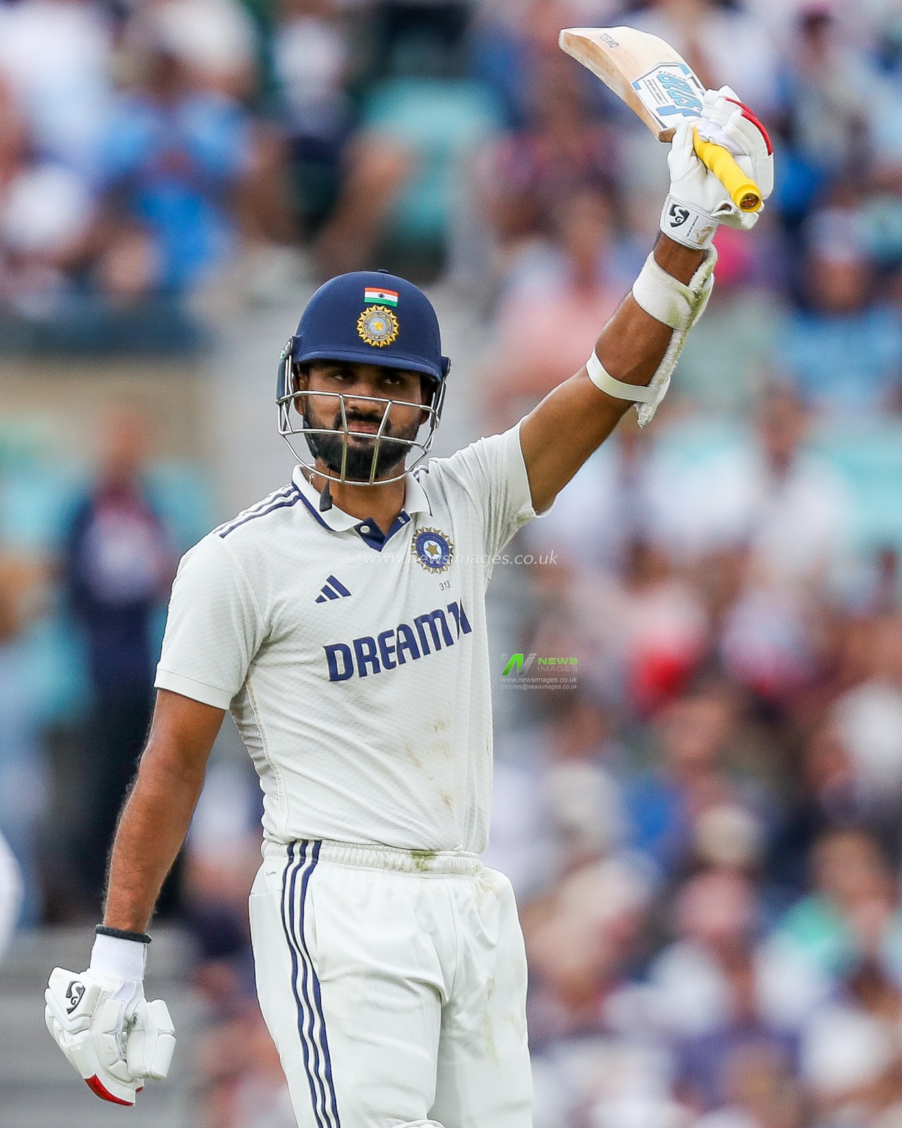 Akash Deep of India celebrates a half century during the 5th Rothesay Test Match Day 3 England vs India at The Kia Oval, London, United Kingdom, 2nd August 2025

(Photo by Izzy Poles/News Images)