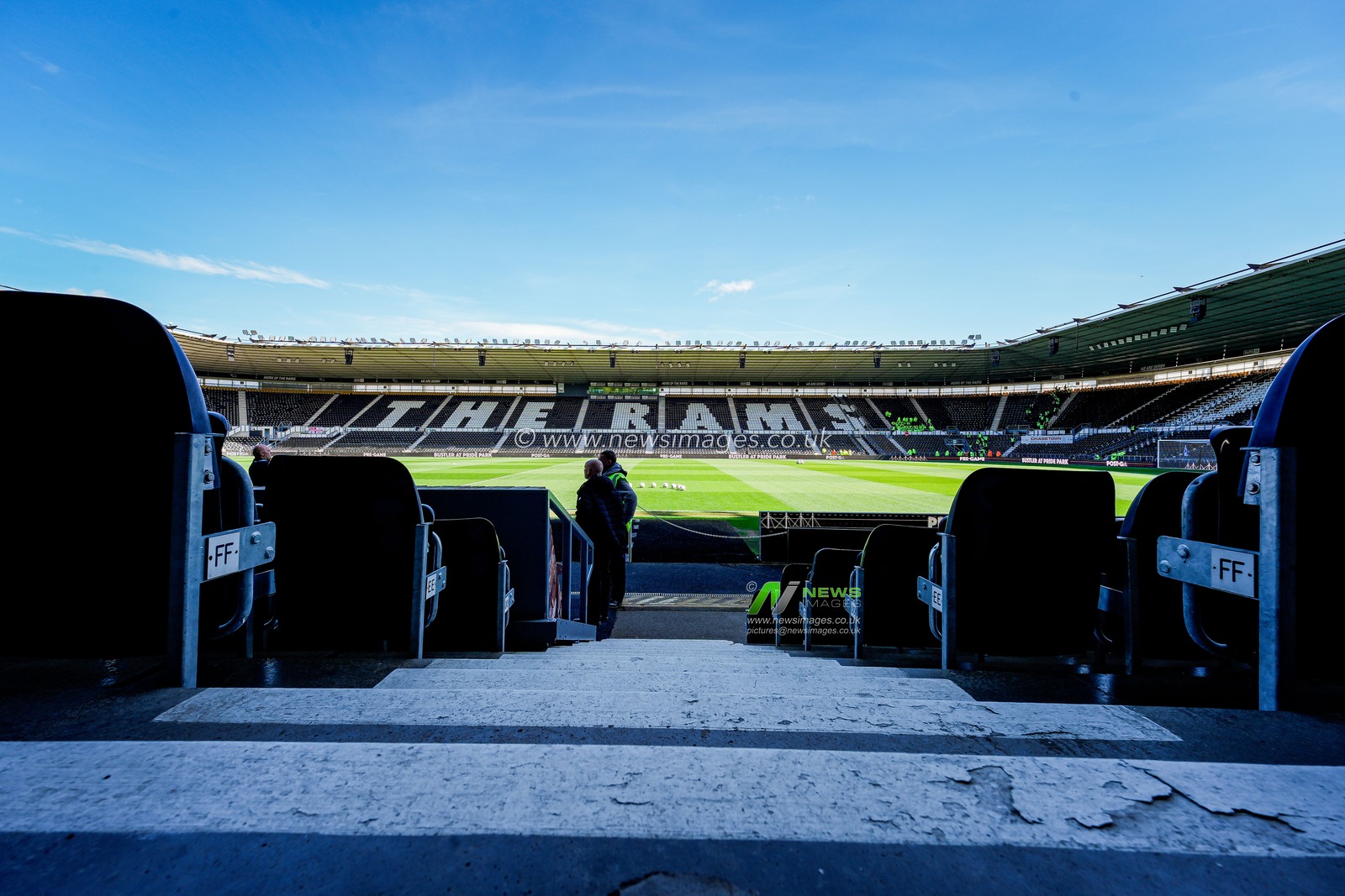 A general view of the pitch and stands during the Sky Bet Championship match Derby County vs Stoke City at Pride Park Stadium, Derby, United Kingdom on 06 April 2026

(Photo by Maynard Manyowa/News Images)