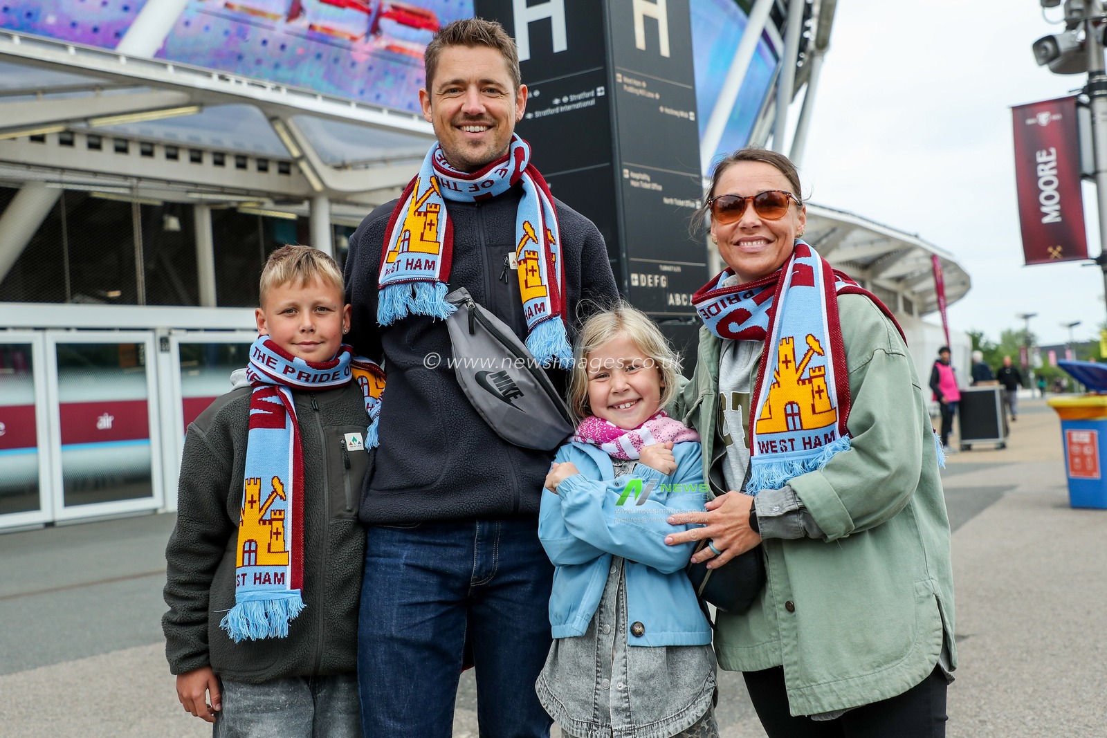 Fans arrive at London Stadium prior to the Premier League match West Ham United vs Nottingham Forest at London Stadium, London, United Kingdom, 18th May 2025

(Photo by Izzy Poles/News Images)