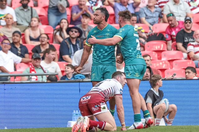 Peta Hiku of Hull KR celebrates his try during the Betfred Challenge Cup Final match Wigan Warriors vs Hull KR at Wembley Stadium, London, United Kingdom on 30 May 2026

(Photo by Mark Cosgrove/News Images)
