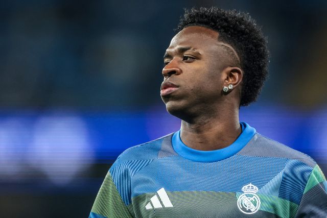 Vinicius Junior of Real Madrid in the pregame warmup session during the UEFA Champions League last 16 second leg match Manchester City vs Real Madrid at The City of Manchester Stadium, Manchester, United Kingdom on 17 March 2026

(Photo by Mark Cosgrove/News Images)