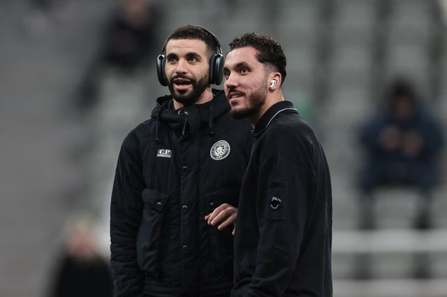 Rayan Cherki of Manchester City and Rayan Ait-Nouri of Manchester City on the pitch as they arrive during the Emirates FA Cup 5th Round  match Newcastle Untied vs Manchester City at St. James's Park, Newcastle, United Kingdom on 07 March 2026

(Photo by Mark Cosgrove/News Images)