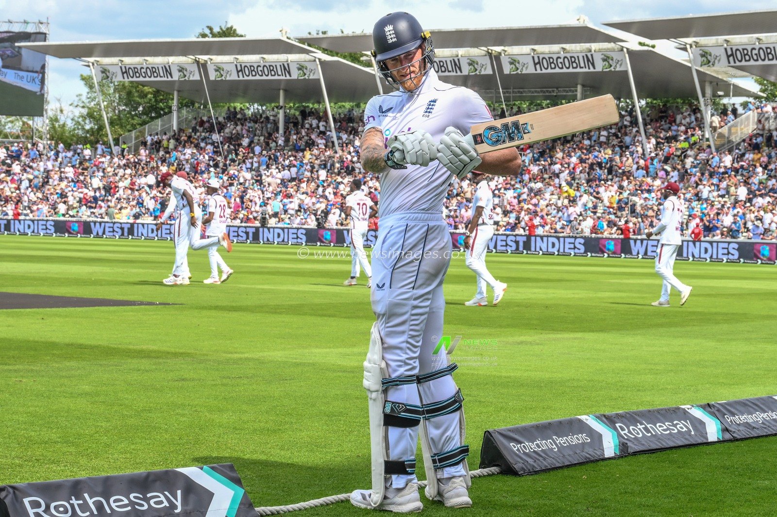 Ben Stokes of England prepares to bat during the 3rd Rothesay Test Match Day 3 England vs West Indies at Edgbaston, Birmingham, United Kingdom, 28th July 2024

(Photo by Craig Thomas/News Images)