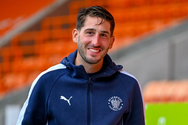 Danny Imray of Blackpool  walking in prior to the Sky Bet League 1 match Blackpool vs Luton Town at Bloomfield Road, Blackpool, United Kingdom, 30th September 2025

(Photo by Adam Gee/News Images)
