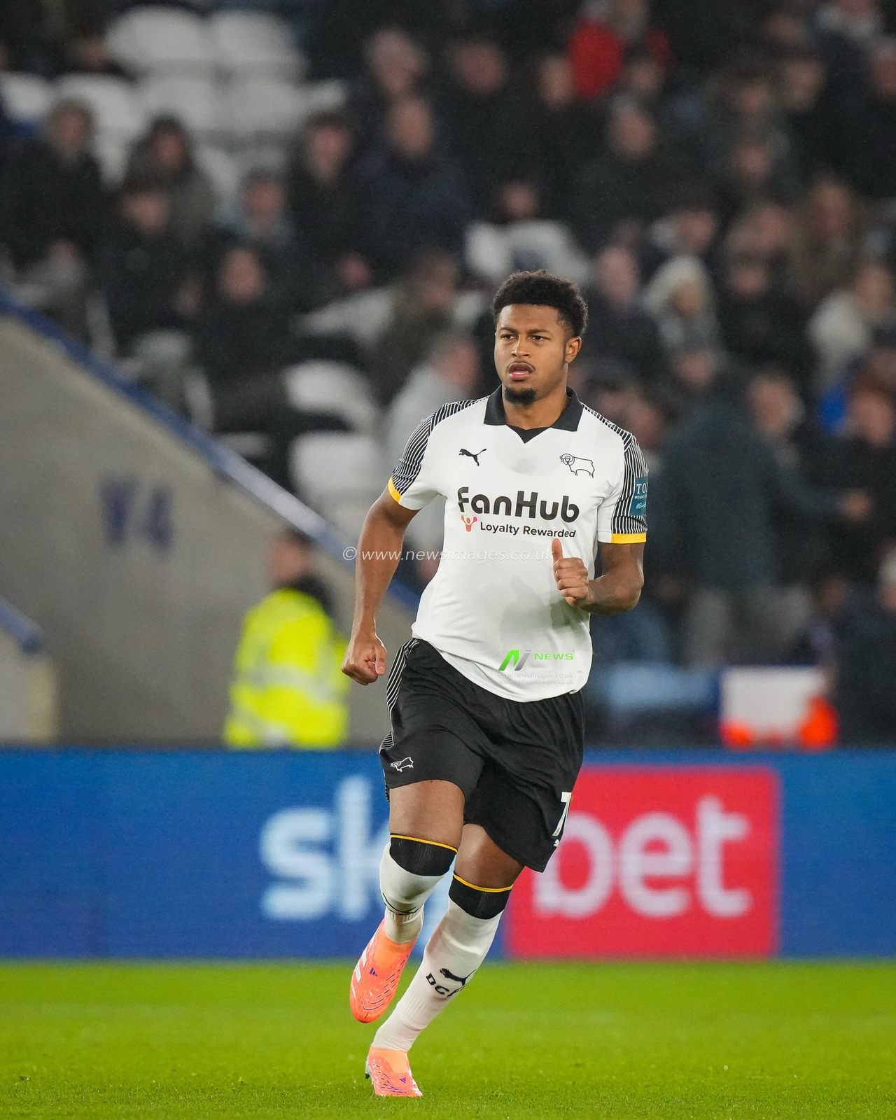 Rhian Brewster of Derby County during the Sky Bet Championship match Leicester City vs Derby County at King Power Stadium, Leicester, United Kingdom, 29th December 2025

(Photo by Maynard Manyowa/News Images)

*** GER AUT SUI OUT ***