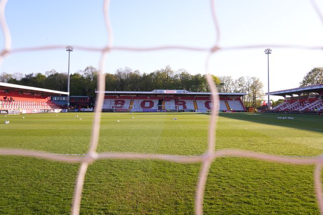 View through the stevenage net ahead of the Sky Bet League One match Stevenage vs Barnsley at Lamex Stadium, Stevenage, United Kingdom on 21st April 2026

(Photo by Harvey Murphy/News Images)
