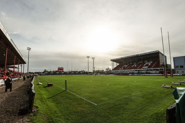 A general view of Sewell Group Craven Park ahead of the Betfred Super League Semi Final 2 match Hull KR vs St Helens at Sewell Group Craven Park, Kingston upon Hull, United Kingdom, 3rd October 2025

(Photo by Alfie Cosgrove/News Images)