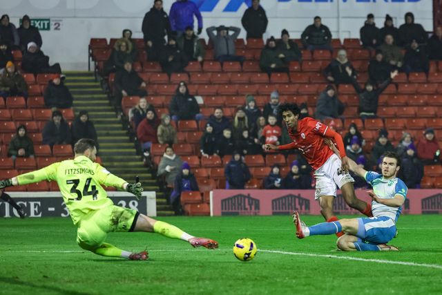 Vimal Yoganathan of Barnsley shoots on goal during the Sky Bet League 1 match Barnsley vs Northampton Town at Oakwell, Barnsley, United Kingdom, 3rd February 2026

(Photo by Mark Cosgrove/News Images)