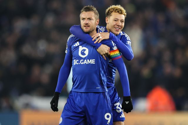 Jamie Vardy of Leicester City celebrates his goal to make it 1-0 during the Premier League match Leicester City vs West Ham United at King Power Stadium, Leicester, United Kingdom, 3rd December 2024

(Photo by Alfie Cosgrove/News Images)