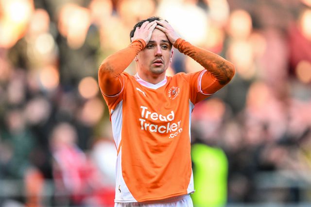 Albie Morgan of Blackpool is dejected at the final whistle of the Sky Bet League 1 match Blackpool vs Leyton Orient at Bloomfield Road, Blackpool, United Kingdom, 15th March 2025

(Photo by Craig Thomas/News Images)