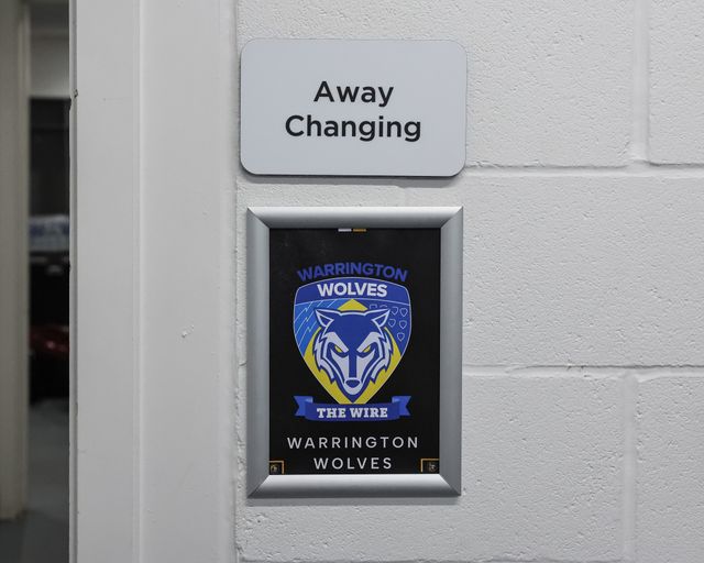 The Away Changing room sees the arrival of Warrington Wolves during the Betfred Super League Round 4 match York Knights vs Warrington Wolves at LNER Community Stadium, York, United Kingdom on 06 March 2026

(Photo by Mark Cosgrove/News Images)