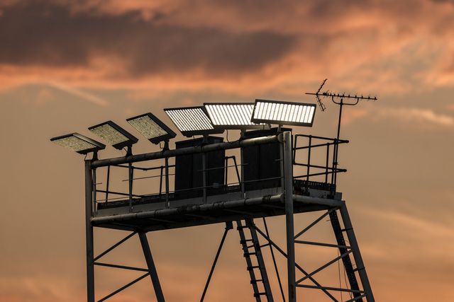 A general view of the floodlights at Halliwell Stadium during the Betfred Super League round 23 match Warrington Wolves vs York Knights at The Halliwell Jones Stadium, Warrington, United Kingdom on 13 August 2026

(Photo by Alfie Cosgrove/News Images)