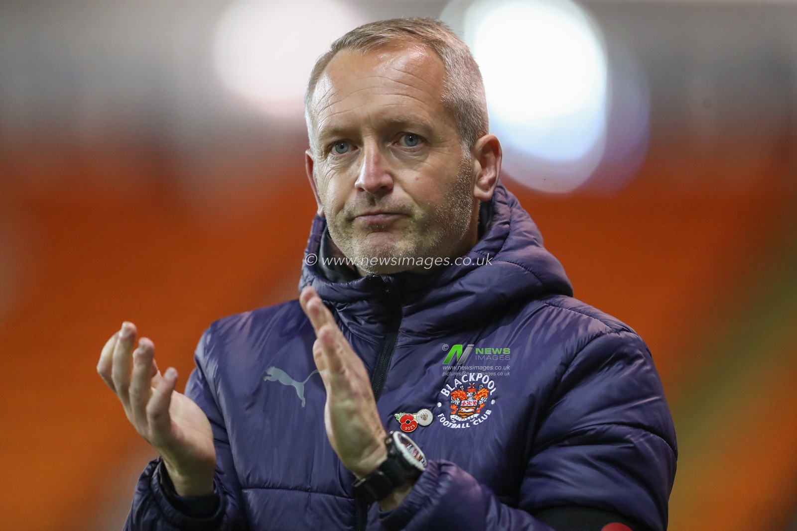 Neil Critchley Manager of Blackpool during the Bristol Street Motors Trophy match Blackpool vs Morecambe at Bloomfield Road, Blackpool, United Kingdom, 14th November 2023

(Photo by Gareth Evans/News Images)