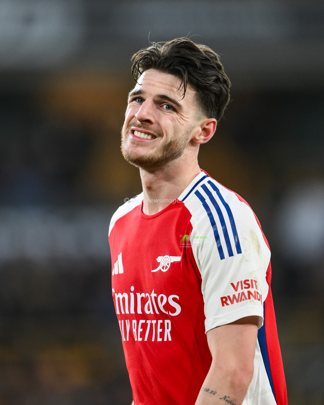 Declan Rice of Arsenal during the Premier League match Wolverhampton Wanderers vs Arsenal at Molineux, Wolverhampton, United Kingdom, 25th January 2025

(Photo by Craig Thomas/News Images)
