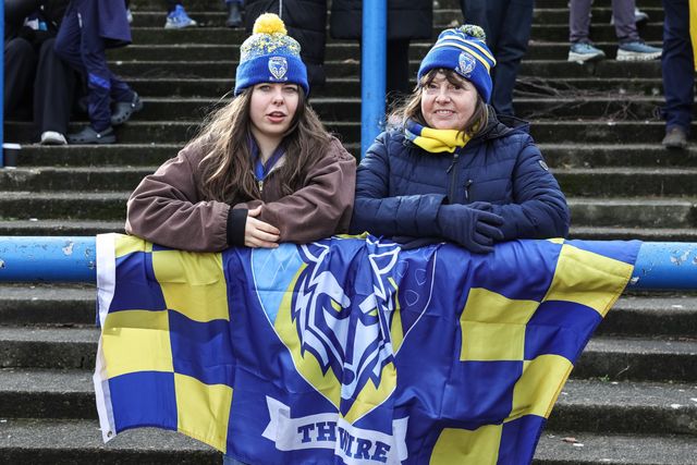 The traveling Warrington fans ahead of kickoff during the Betfred Super League round 6 match Leeds Rhinos vs Warrington Wolves at AMT Headingley Stadium, Leeds, United Kingdom on 29 March 2026

(Photo by Mark Cosgrove/News Images)