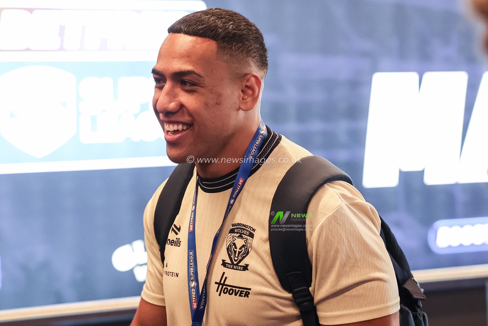 Albert Hopoate of Warrington Wolves arrives during the Betfred Super League Magic Weekend match Leigh Leopards vs Warrington Wolves at Hill Dickinson Stadium, Liverpool, United Kingdom on 04 July 2026

(Photo by Mark Cosgrove/News Images)