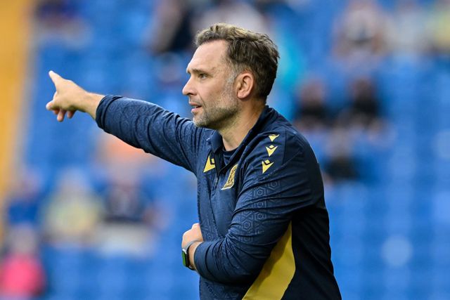 John Eustace manager of Blackburn Rovers instructs during the Pre-season friendly match Stockport County vs Blackburn Rovers at Edgeley Park Stadium, Stockport, United Kingdom, 2nd August 2024

(Photo by Cody Froggatt/News Images)