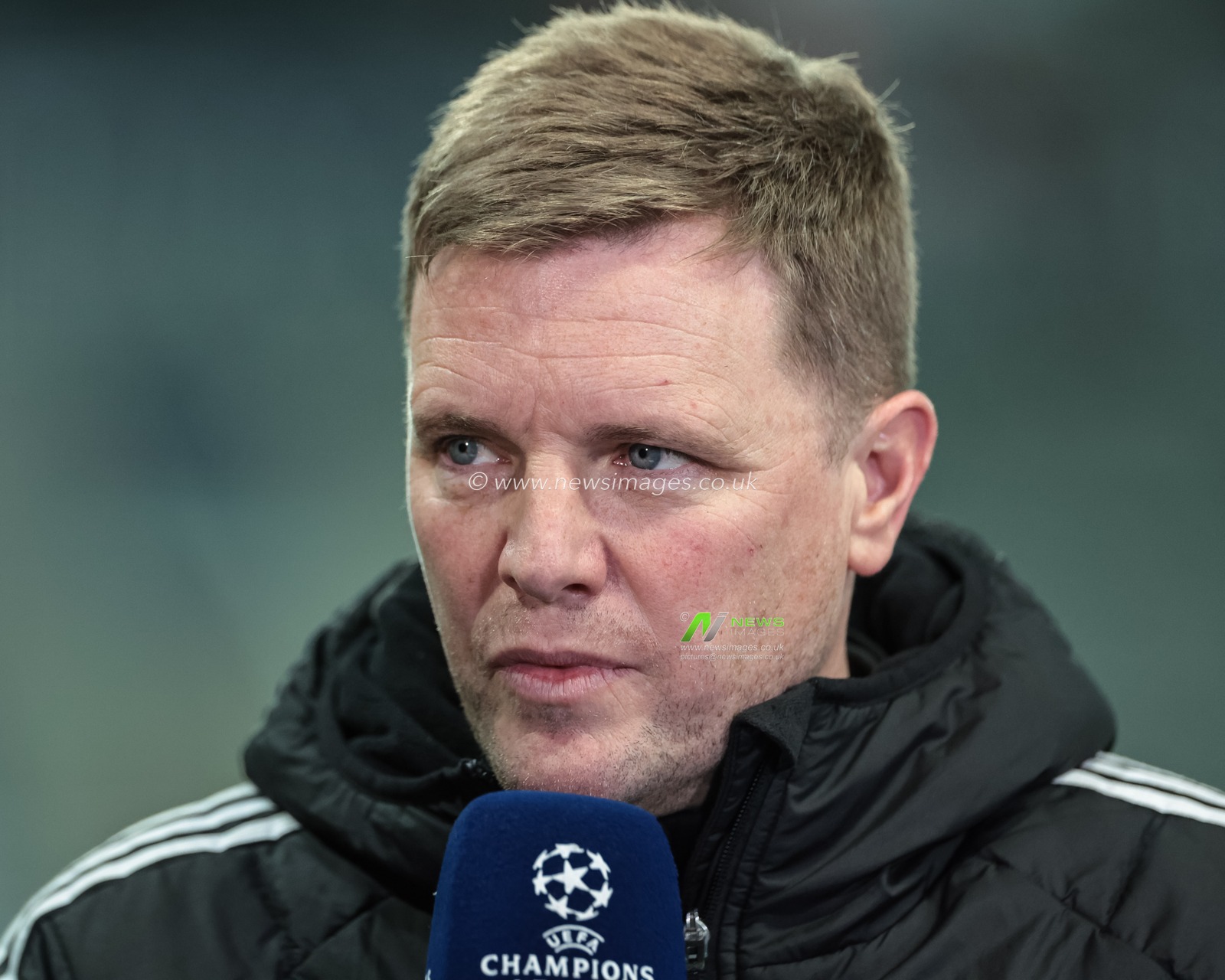 Eddie Howe manager of Newcastle United speaks in a pre-game interview during the UEFA Champions League Knockout Round Play-offs Newcastle Untied vs Qarabag at St. James's Park, Newcastle, United Kingdom on 24 February 2026

(Photo by Mark Cosgrove/News Images)