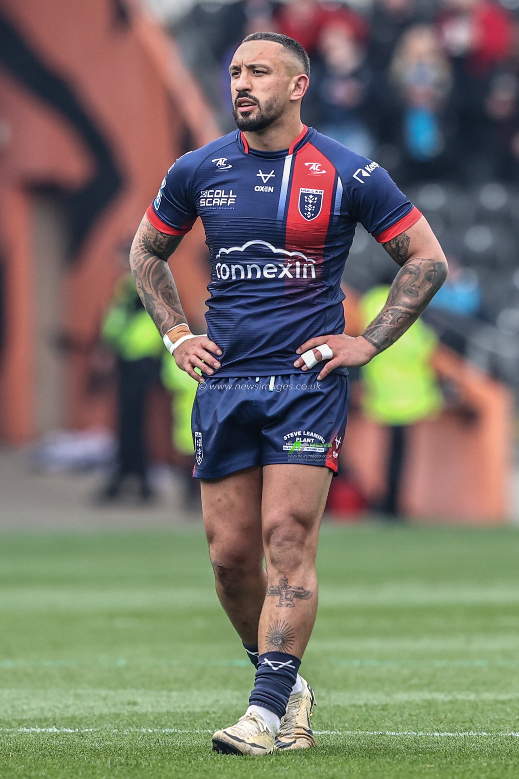 Jared Waerea-Hargreaves of Hull KR during the Betfred Super League Round 8 match Hull FC vs Hull KR at MKM Stadium, Hull, United Kingdom, 18th April 2025

(Photo by Alfie Cosgrove/News Images)
