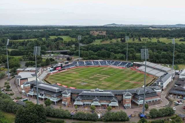 An aerial view of The Banks Homes Riverside Stadium during the First Vitality T20 International match England vs India at Banks Homes Riverside Stadium, Chester-le-street, United Kingdom on 01 July 2026

(Photo by Mark Cosgrove/News Images)
