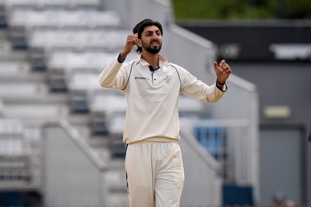 Shoaib Bashir of Derbyshire bowls during the County Championship Division Two Derbyshire vs Northamptonshire day four match at The Central Co-Op County Ground, Derby, United Kingdom on 11 May 2026

(Photo by Maynard Manyowa/News Images)