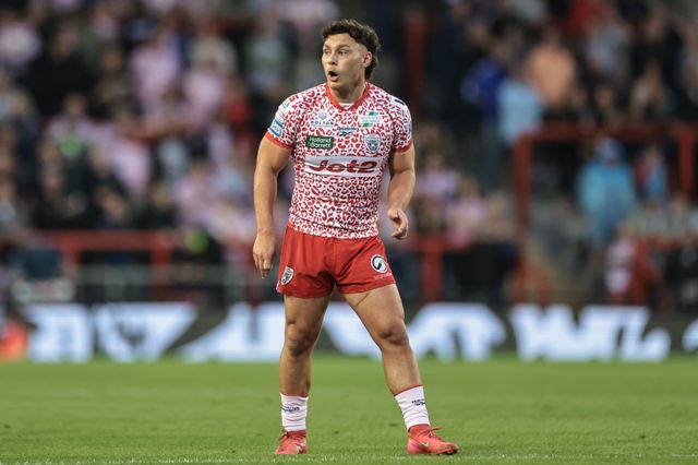 Lachlan Lam of Leigh Leopards during the Betfred Super League Round 23 match Leigh Leopards vs Salford Red Devils at Leigh Sports Village, Leigh, United Kingdom, 22nd August 2025

(Photo by Mark Cosgrove/News Images)
