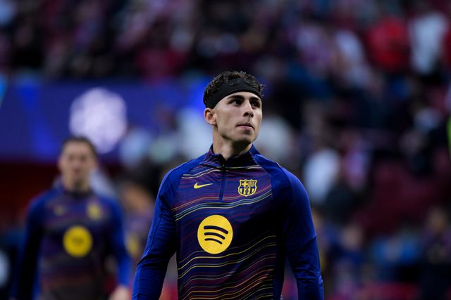 Fermín López of FC Barcelona during the warm up of the UEFA Champions League Quarter Finals match Atletico Madrid vs Barcelona at Riyadh Air Metropolitano, Madrid, Spain on 14 April 2026

(Photo by Samuel Carreno/News Images)