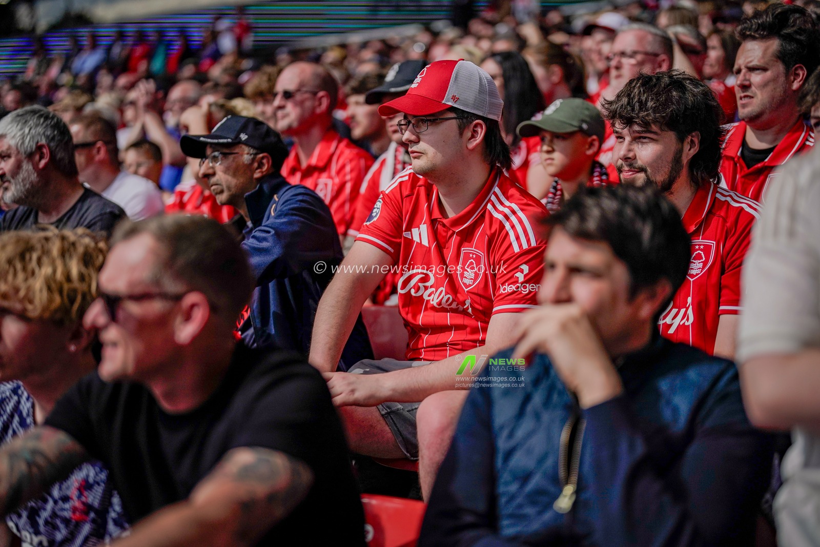 Forest fans watch during the Premier League match Nottingham Forest vs Newcastle Untied at City Ground, Nottingham, United Kingdom on 10 May 2026

(Photo by Maynard Manyowa/News Images)