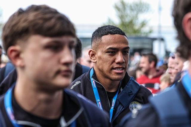 Albert Hopoate of Warrington Wolves arrives during the Betfred Challenge Cup Semi-Finals match Warrington Wolves vs Hull KR at Eco-Power Stadium, Doncaster, United Kingdom on 10 May 2026

(Photo by Alfie Cosgrove/News Images)