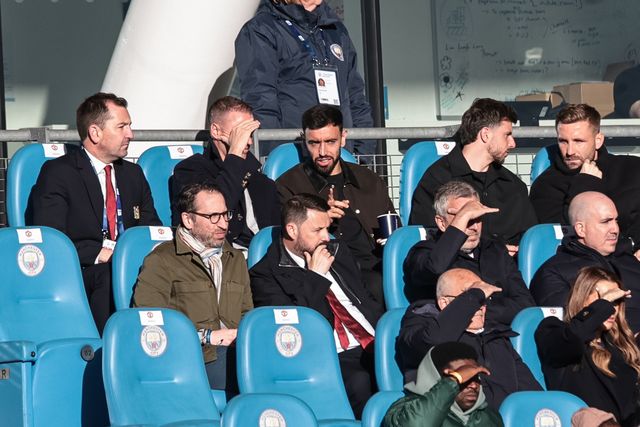 Bruno Fernandes Manchester United captain is in attendance during the FA Youth Cup Final match Manchester City U18 vs Manchester United U18 at Joie Stadium, Manchester, United Kingdom on 14 May 2026

(Photo by Mark Cosgrove/News Images)