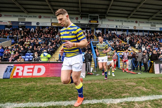 George Williams of Warrington Wolves comes out for the game during the Betfred Super League round 7 match Warrington Wolves vs Leigh Leopards at The Halliwell Jones Stadium, Warrington, United Kingdom on 04 April 2026

(Photo by Alfie Cosgrove/News Images)