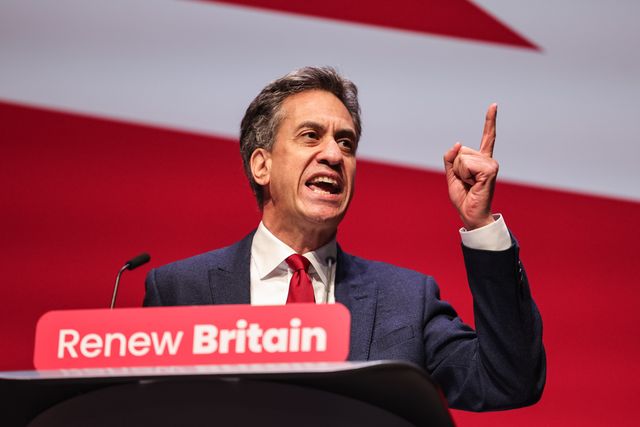 Ed Milliband MP, Secretary of State for Energy Security and Net Zero addresses conference during the Labour Party Annual Conference 2025 Day 4 at ACC, Liverpool, United Kingdom, 1st October 2025

(Photo by Mark Cosgrove/News Images)